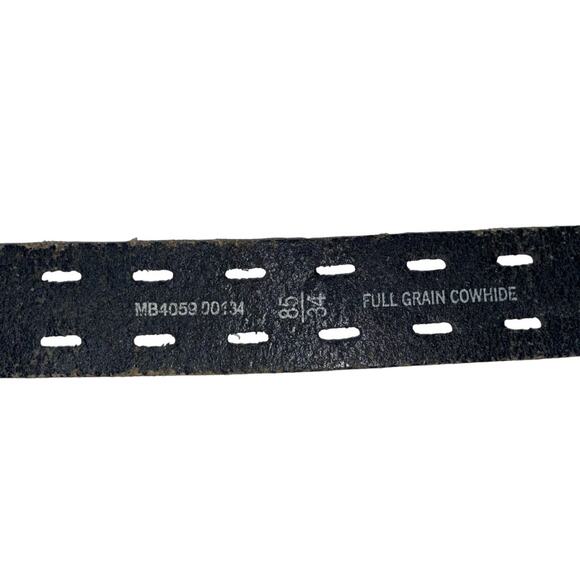 FOSSIL Black Laser Cut Full Grain Cowhide Leather Belt       Size: 34 - Picture 3 of 6